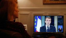 French president Emmanuel Macron addresses the nation after violent protests