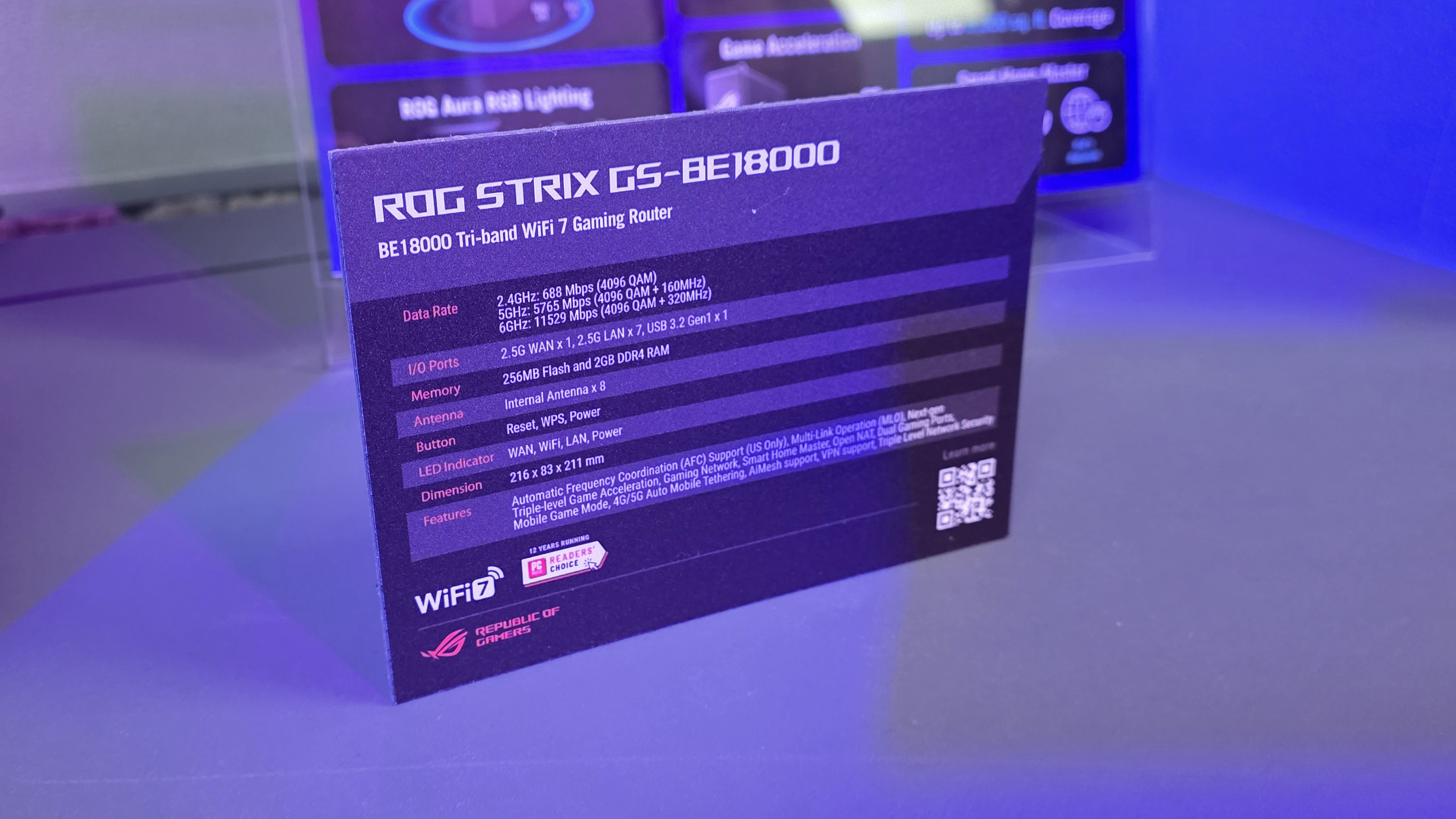 Features of the Asus ROG Strix GS-BE18000 gaming router