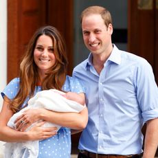 Prince William and Kate Middleton introducing newborn Prince George, 2013