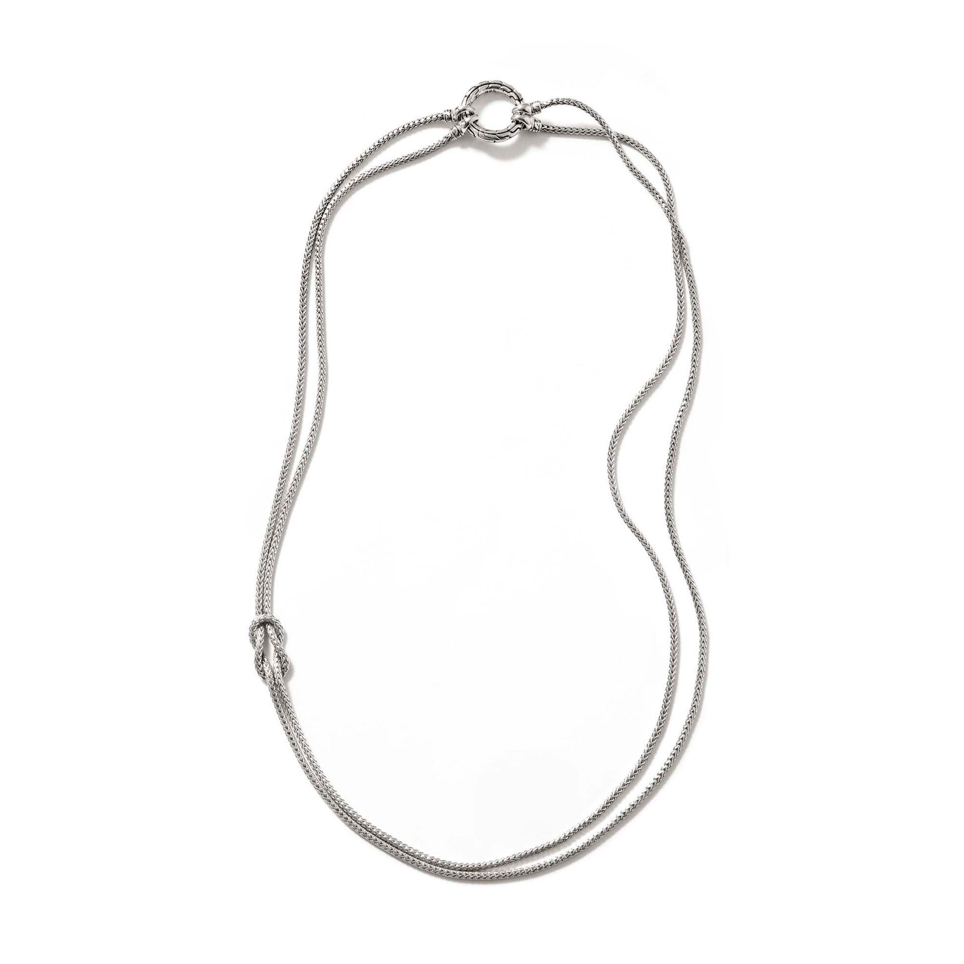 Love Knot Convertible Necklace, Silver, 3.6mm|nb900908