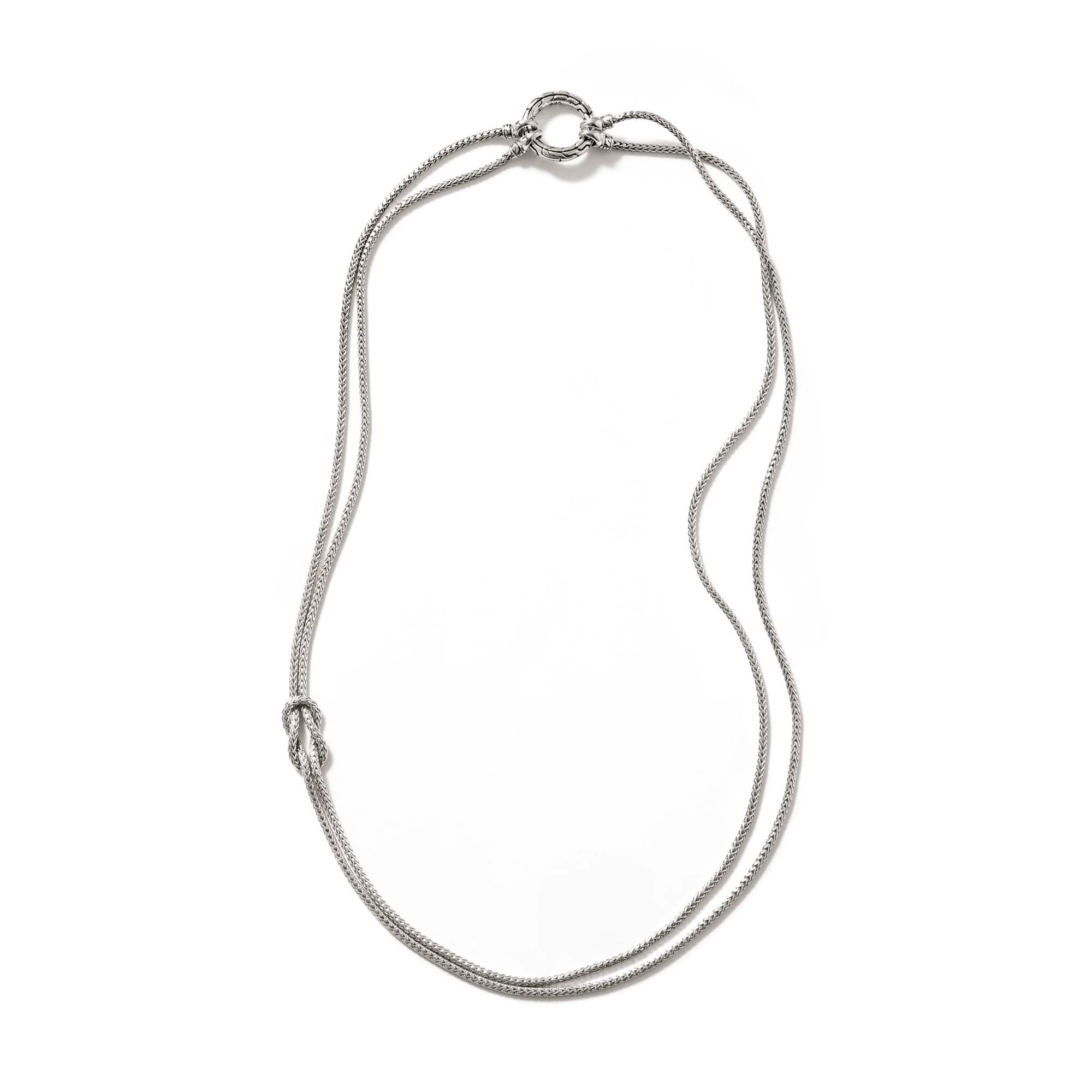 Love Knot Convertible Necklace, Silver, 3.6mm|nb900908
