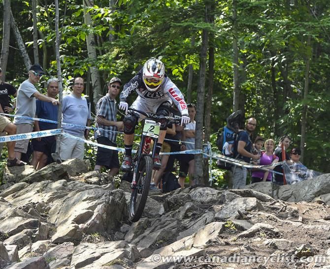 Luca Shaw (USA) SRAM/TLD Racing won the junior downhill in Mont-Sainte-Anne.