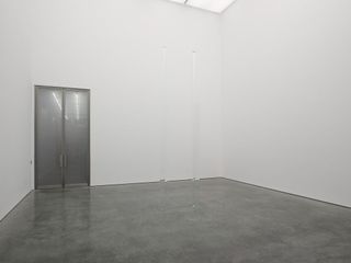 White room with crystal clear column in room