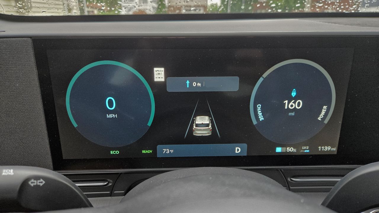 Hyundai Kona Electric Level 1 charging at home.