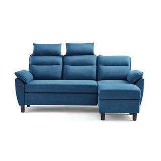 Blue sectional sofa on white background