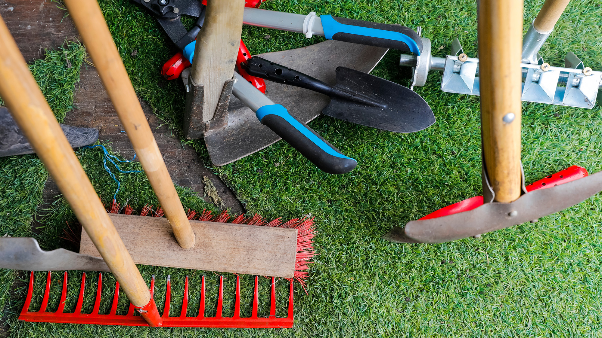 An assortment of garden tools