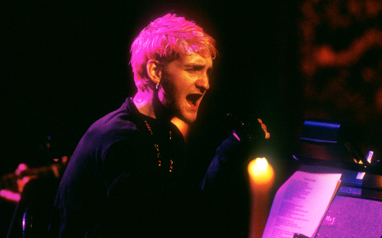 Layne Stayley singing on stage