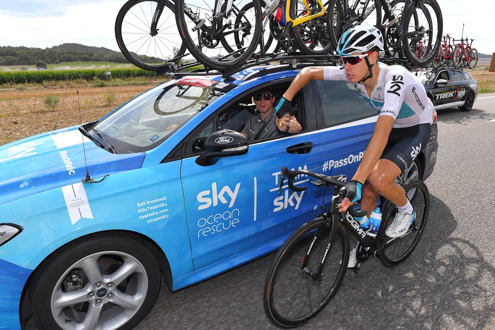 David de la cruz at the Team Sky car