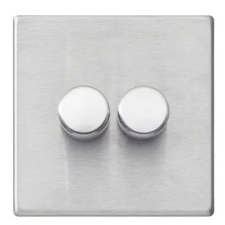 stainless steel double dimmer light switch