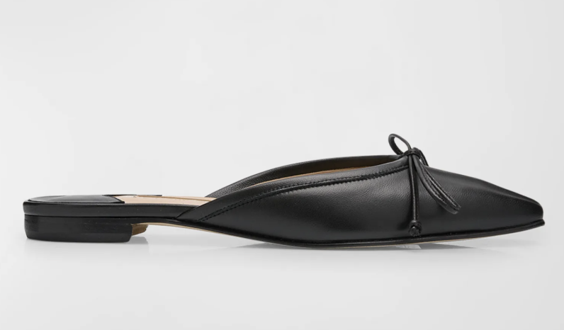Manolo Blahnik, Lambskin Bow Ballerina Mules