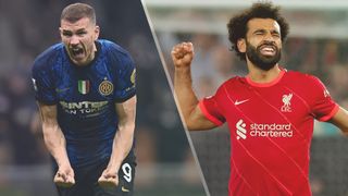 Edin Dzeko of Inter Milan and Mo Salah of Liverpool could both feature in the Inter Milan vs Liverpool live stream