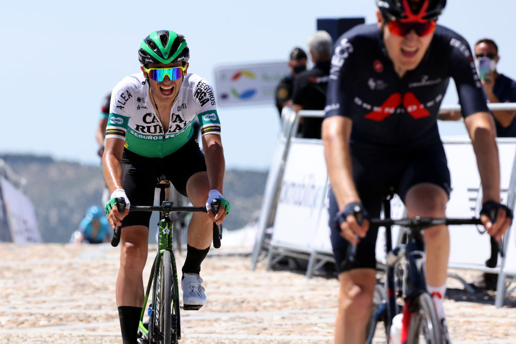 ALCALA LA REAL SPAIN MAY 19 Julen Amezqueta Moreno of Spain and Team Caja RuralSeguros RGA at arrival during the 67th Vuelta A Andalucia Ruta Del Sol 2021 Stage 2 a 183km stage from Iznajar to Alcal la Real 1028m VCANDALUCIA on May 19 2021 in Alcala la Real Spain Photo by Gonzalo Arroyo MorenoGetty Images