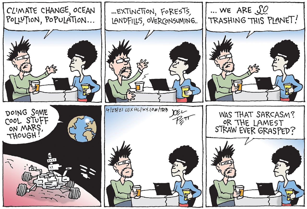 Editorial Cartoon U.S. earth problems mars nasa