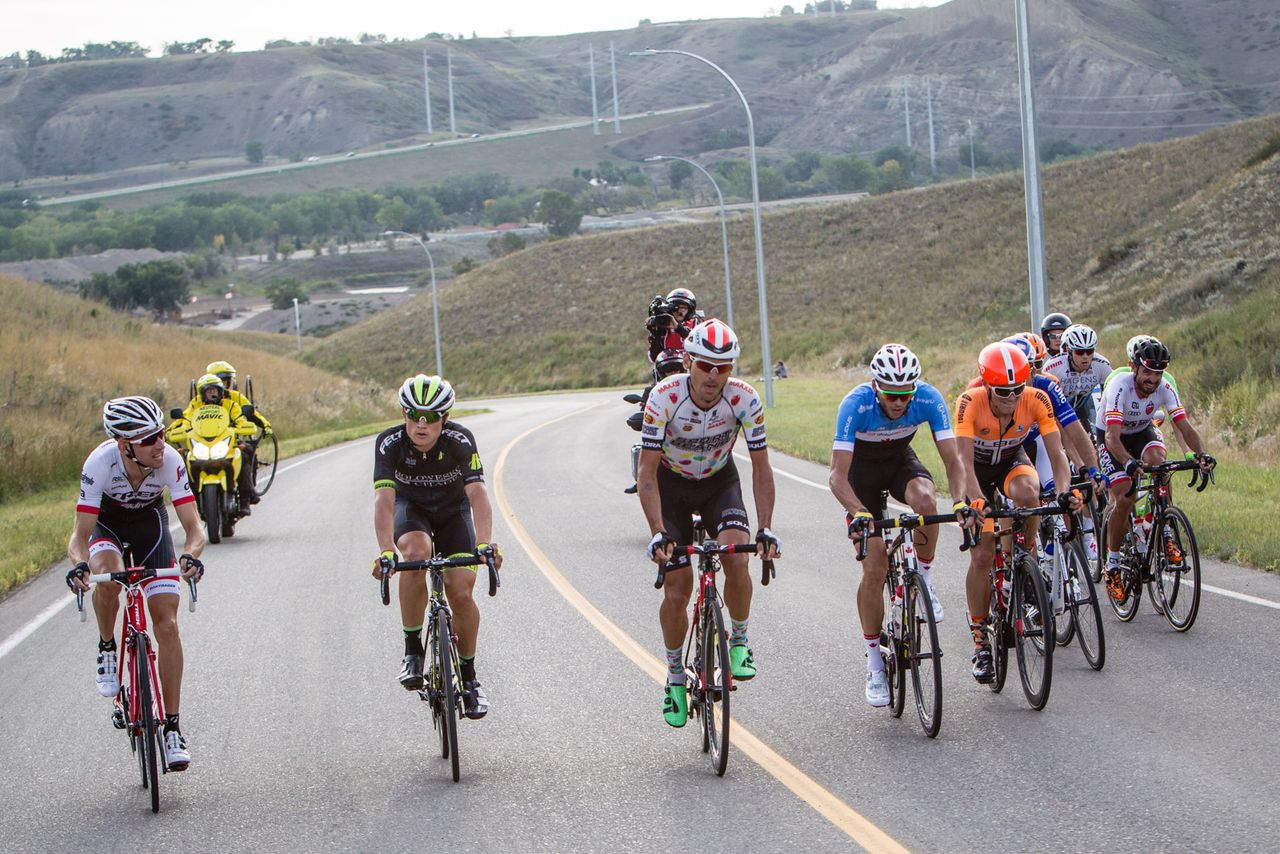 The breakaway fanned across the road
