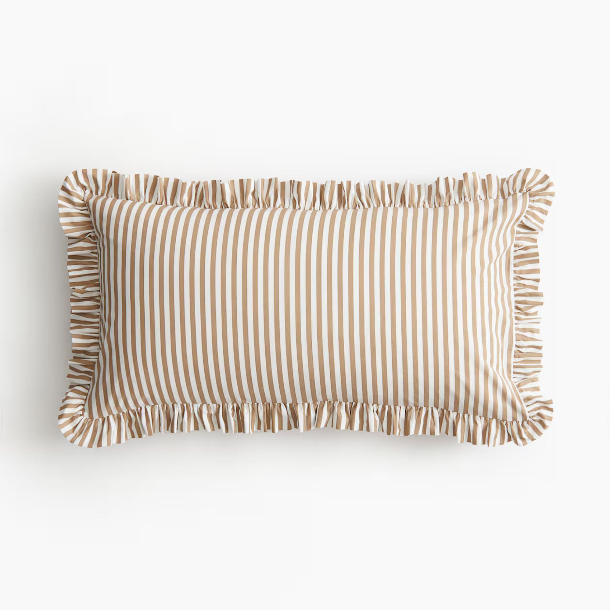 Ruffle-Trimmed Cotton Cushion Cover