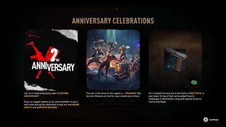 The Dying Light 2 in-game 2nd anniversary splash screen