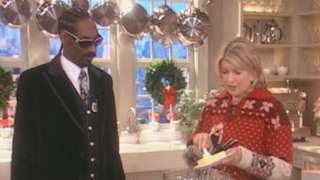 Snoop Dogg and Martha Stewart on her talk show.