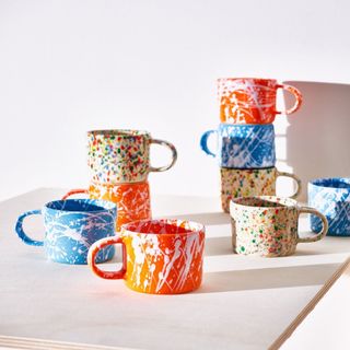 Wini Blue Ceramic Splatter Mug