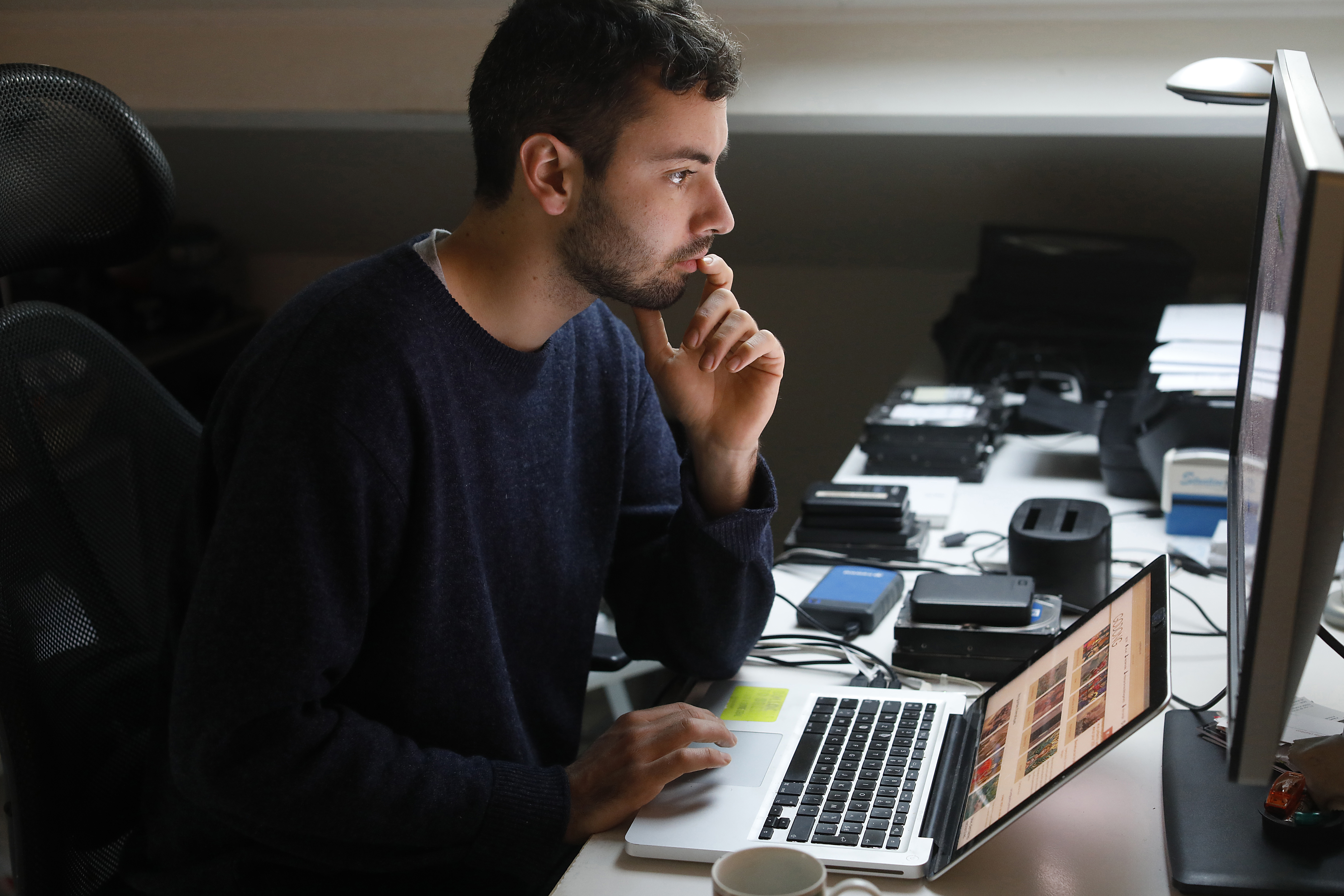 Person working at laptop