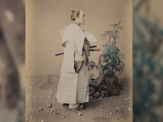 A Japanese samurai warrior, around 1880.