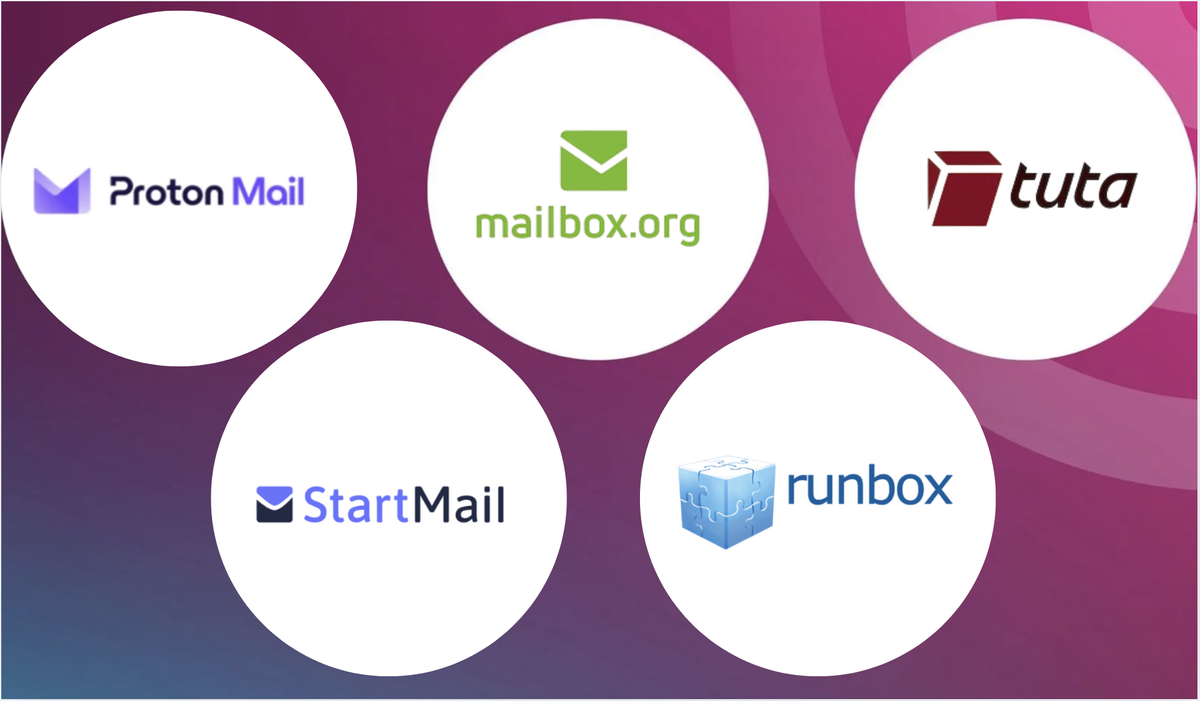 Best secure email provider&#039;s logos by TechRadar