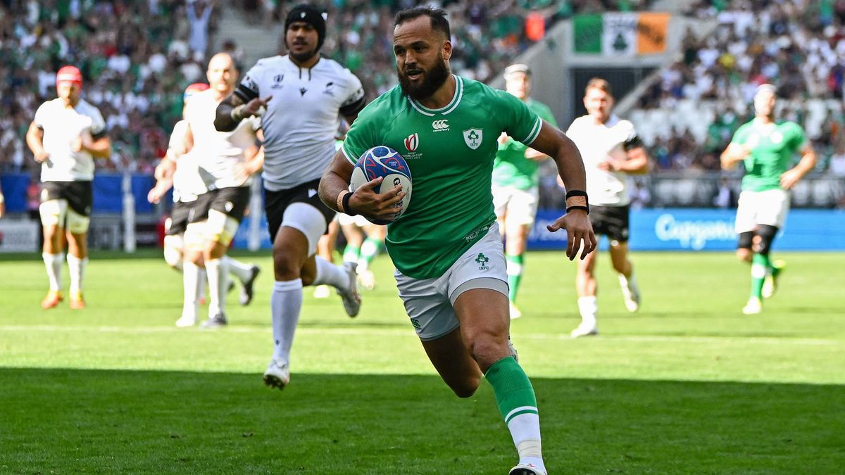 Ireland&#039;s Jamison Gibson-Park in the Rugby World Cup 2023 match against Romania