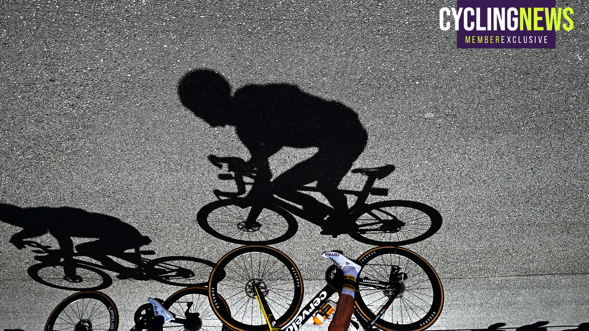 Shadow of a cyclist at the Giro d'Italia