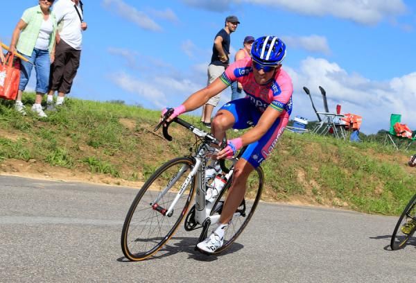 Matthew Lloyd (Lampre-ISD) following his crash on stage eight of the Tour de France