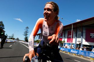 WOLLONGONG AUSTRALIA SEPTEMBER 18 Race winner Ellen Van Dijk of The Netherlands reacts after the 95th UCI Road World Championships 2022 Women Individual Time Trial a 342km individual time trial race from Wollongong to Wollongong Wollongong2022 on September 18 2022 in Wollongong Australia Photo by Con ChronisGetty Images