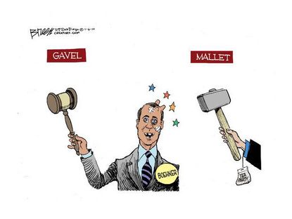 Political cartoon Tea Party GOP Boehner