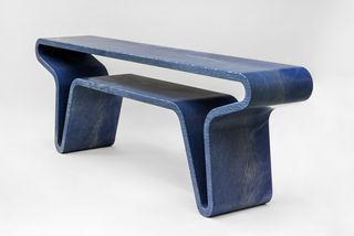 Marble console by Marc Newson in blue