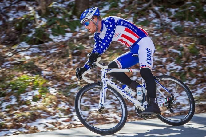John Murphy comes back to the team sporting his national crit champ kit