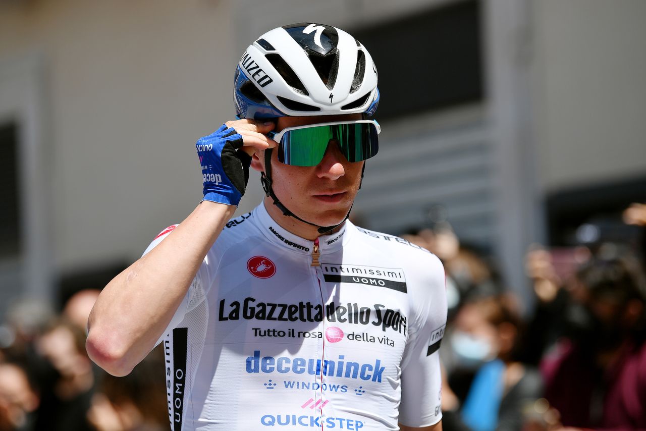 Remco Evenepoel in the white jersey at Giro d&#039;Italia 2021