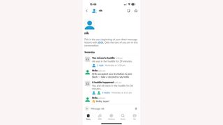 The Slack chat app on ios