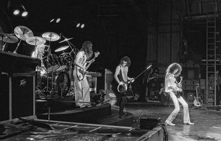 Queen onstage at Cardiff Castle festival