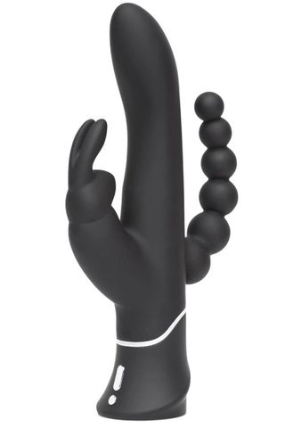 black vibrator for clitoral, vaginal, and anal stimulation