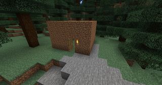 Minecraft house - a small cubic house of dirt