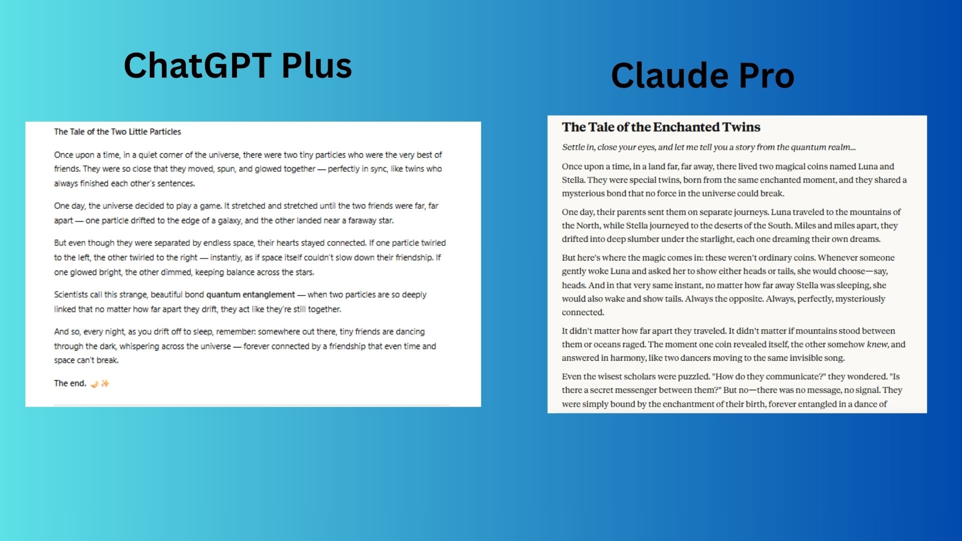 ChatGPT vs Claude Pro screenshot