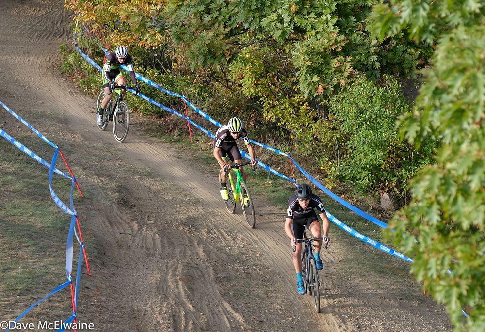 Danny Summerhill (Maxxis-Shimano) followed by Jeremy Durrin (Neon Velo) about fifteen seconds behind White