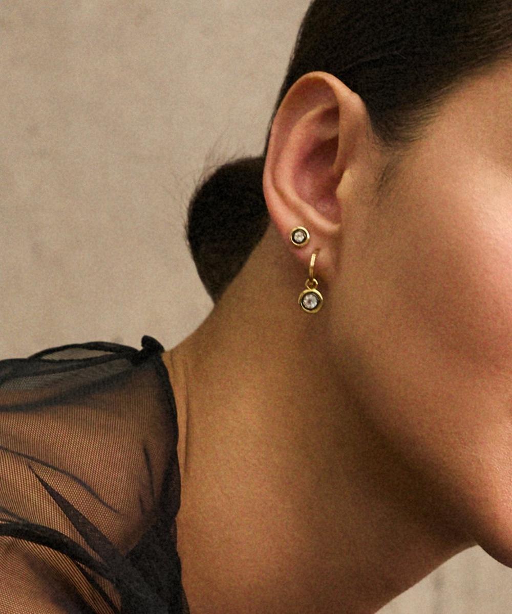 14ct Gold-Plated Vermeil Silver Cecily Drop Hoop Earrings