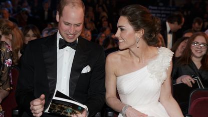 Prince William, Duke of Cambridge and Catherine, Duchess of Cambridge attend the EE British Academy Film Awards at Royal Albert Hall on February 10, 2019 in London, England.