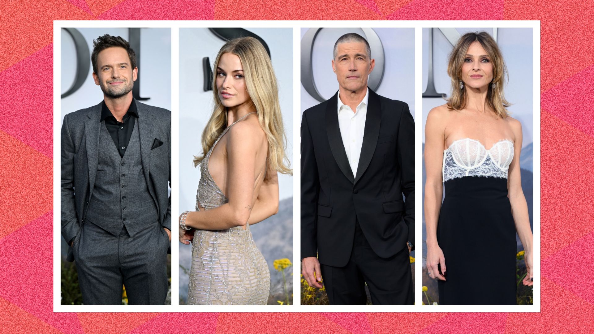 from l-r Patrick J Adams, Elle Chapman, Matthew Fox, and Beau Garrett all attending the London premiere of The Madison