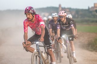 Lachlan Morton (EF Education-EasyPost) in the earlier stages of The Traka 360 2025