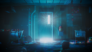 How Still Wakes The Deep was made more terrifyingly beautiful with Unreal Engine 5.3; a door with a spooky light behind it