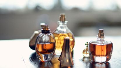 Best honey perfumes - bottles of perfumes laid out
