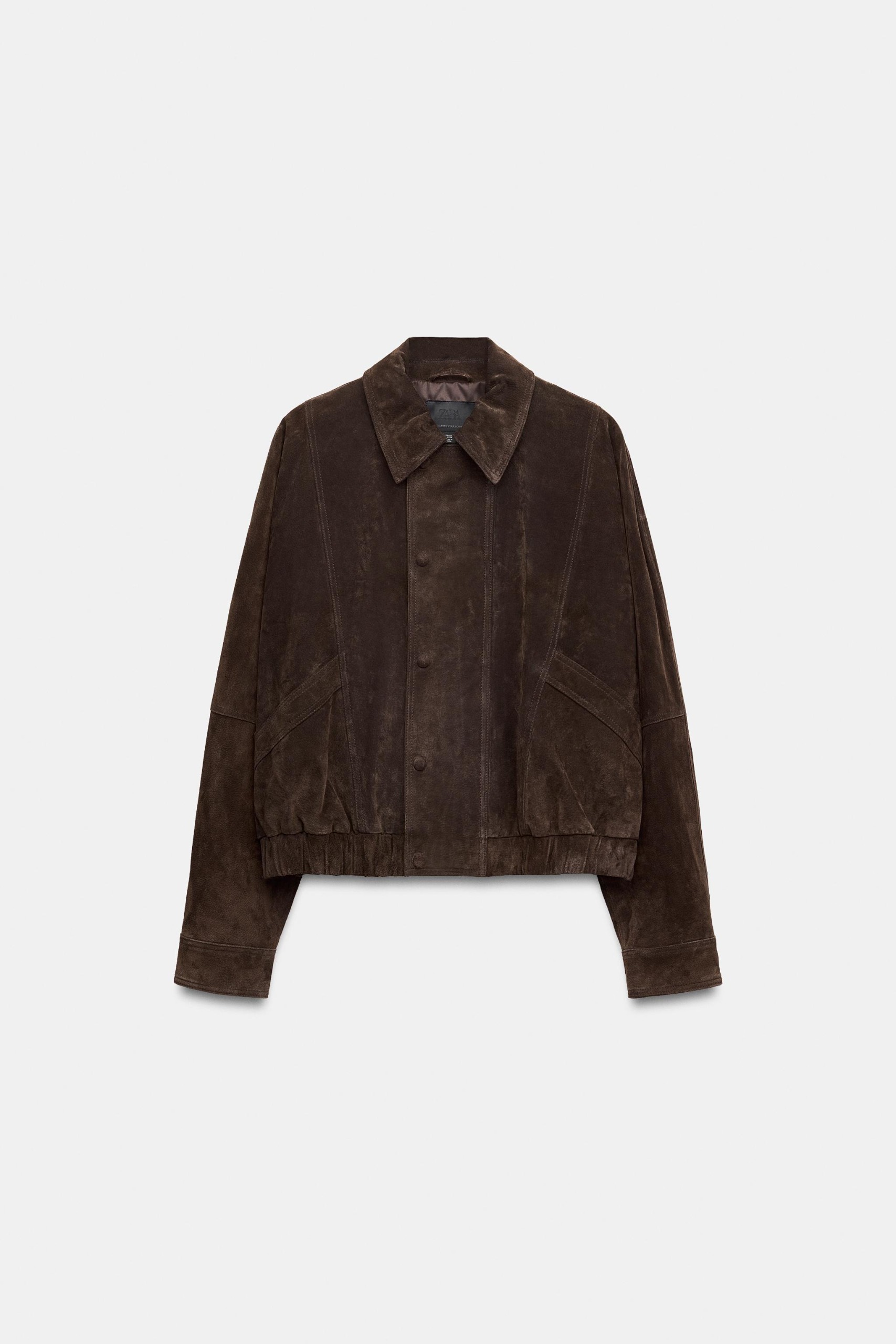 100% Leather Bomber Jacket - Chocolate Brown - Xs