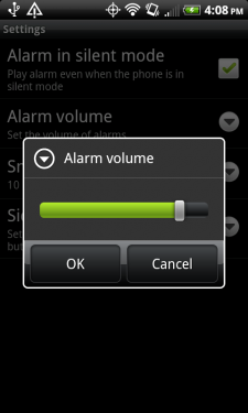 Adjustable alarm volume