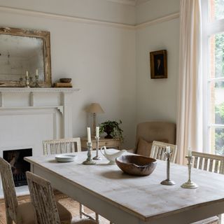 Surrey Victorian house decorated in neutral shades with vintage furniture