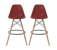2xhome set of Two red bar stools, 28 inches high, Amazon