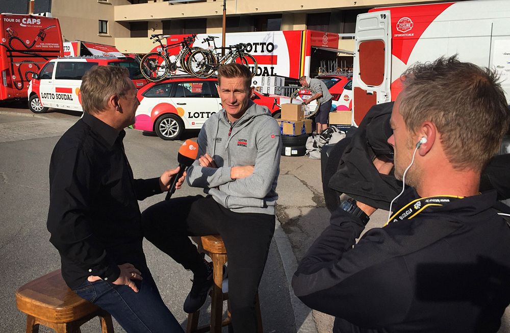 Andre Greipel (Lotto Soudal) at the start of stage 13 is headed home after not making the time cut on the previous day's mountain stage